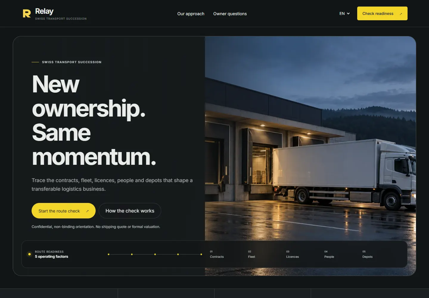 Anteprima della homepage del sito web di Relay